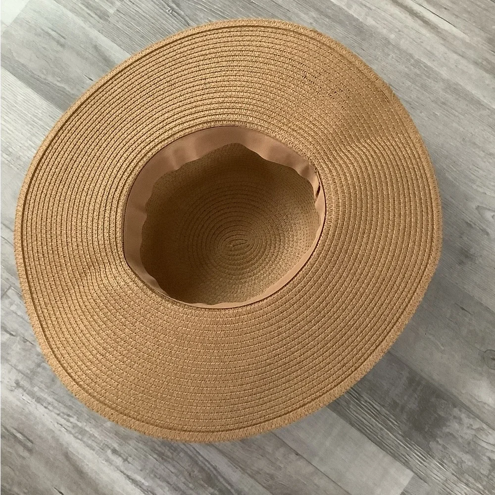 Women's Paper Weaved Crushable Beach Embroidered Quote Floppy Brim Sun Hat